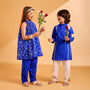 Booti Thread Embroidered Kurta And Pyjama twinning model image 2