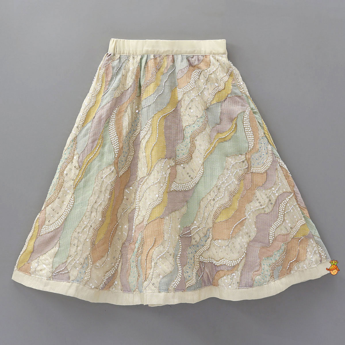 Pre Order: Abstract Embroidered Pattern Skirt And Top