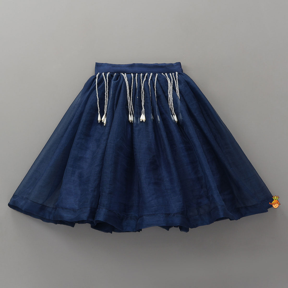 Pre Order: Heavy Embroidered Drape Crop Top And Lehenga With Matching Hair Band