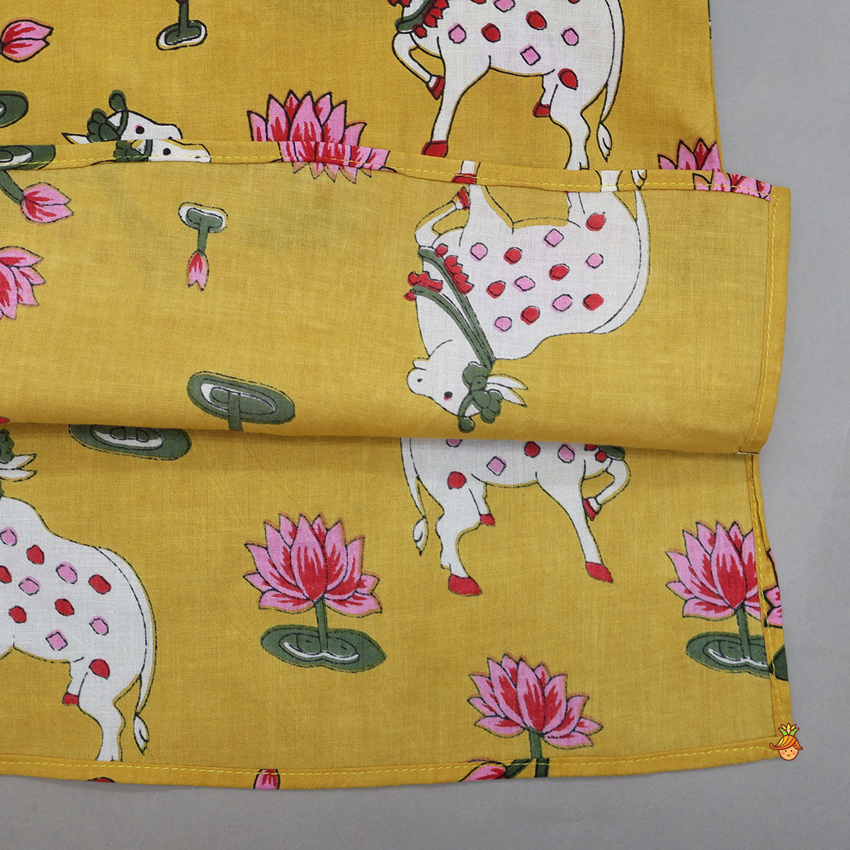 Lotus Printed Kurta With Jacket And Churidar