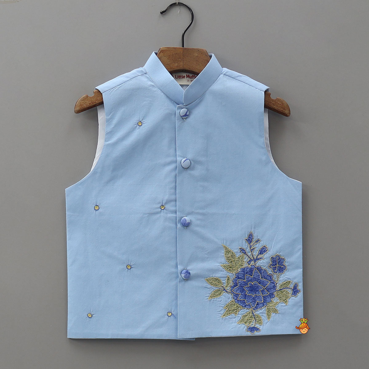 Ethnic Kurta With Floral Jacket And Churidar