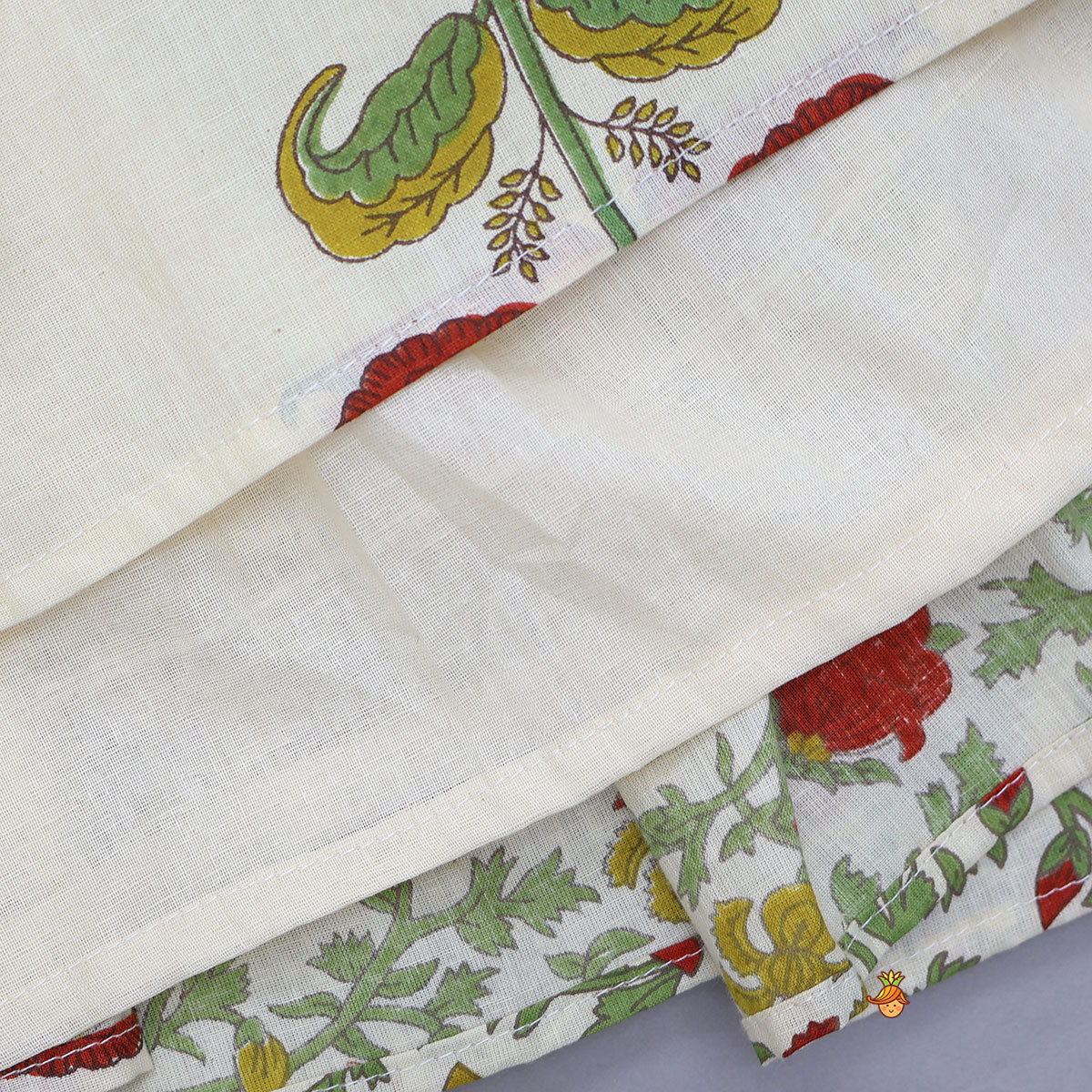 Pre Order: Printed Ethnic Kurti With Decorative Potli Buttons