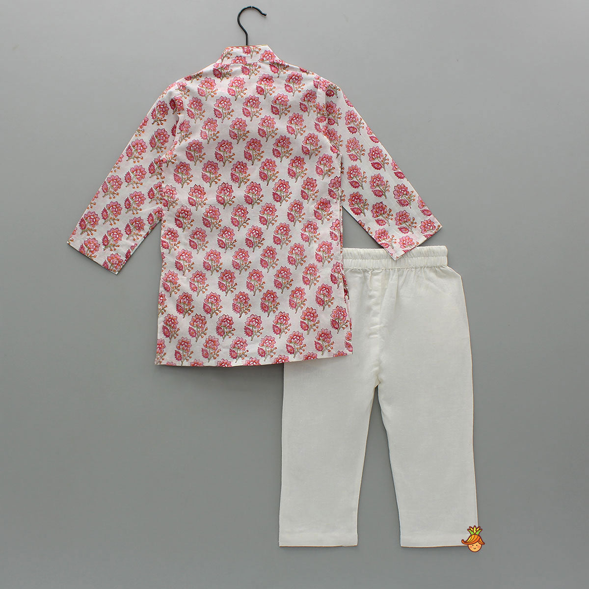 Floral Hand Block Printed Cotton Kurta With Pyjama