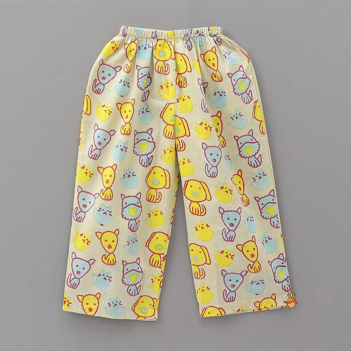 Pre Order: Playful Animal Block Print Kurta and Pyjama Sleepwear