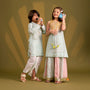 Ethnic Sleeveless Kurti With Wide-Leg Palazzo twinning model image 1
