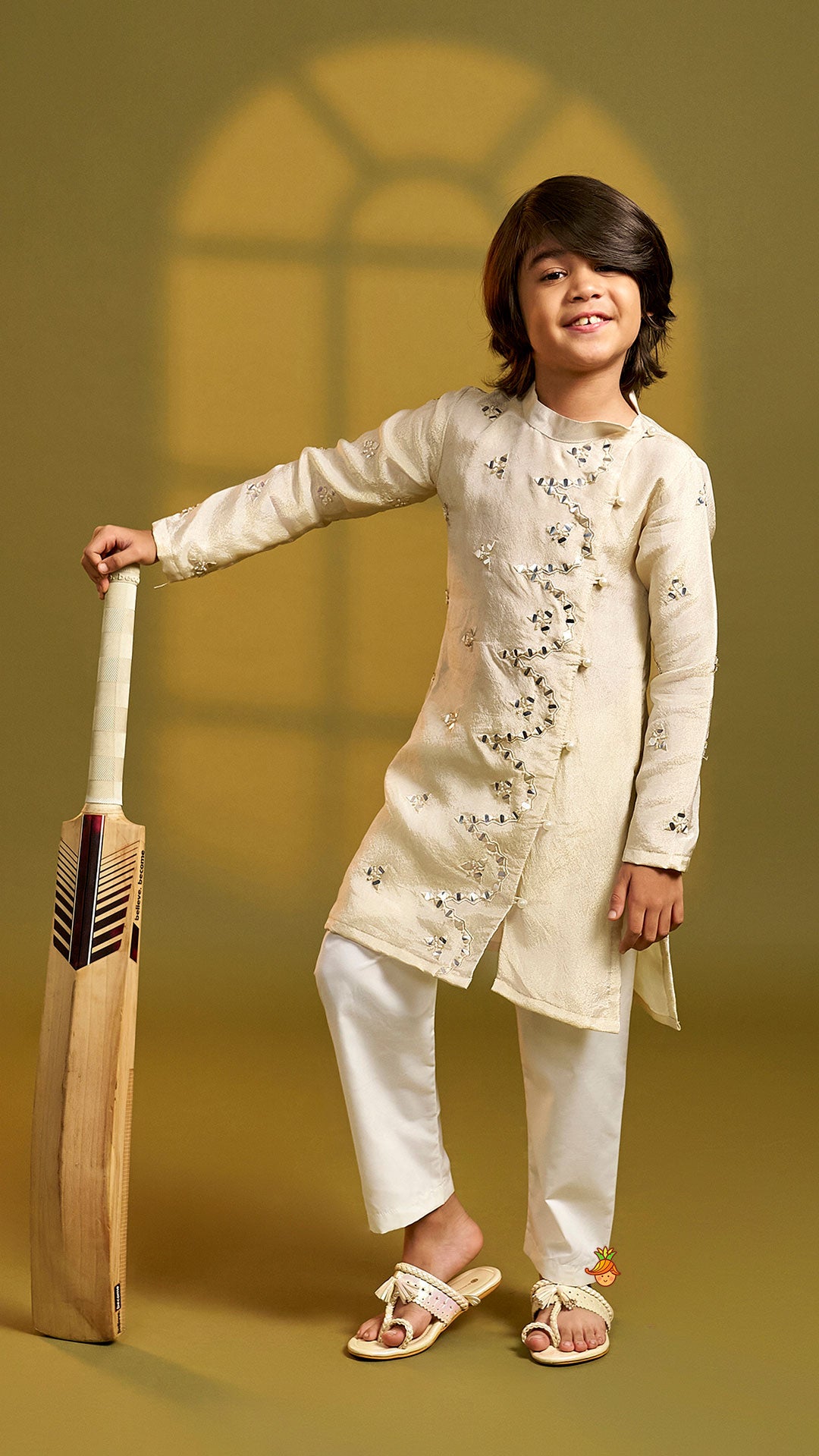 Pre Order: Faux Mirror Work Shimmery Kurta And Pyjama