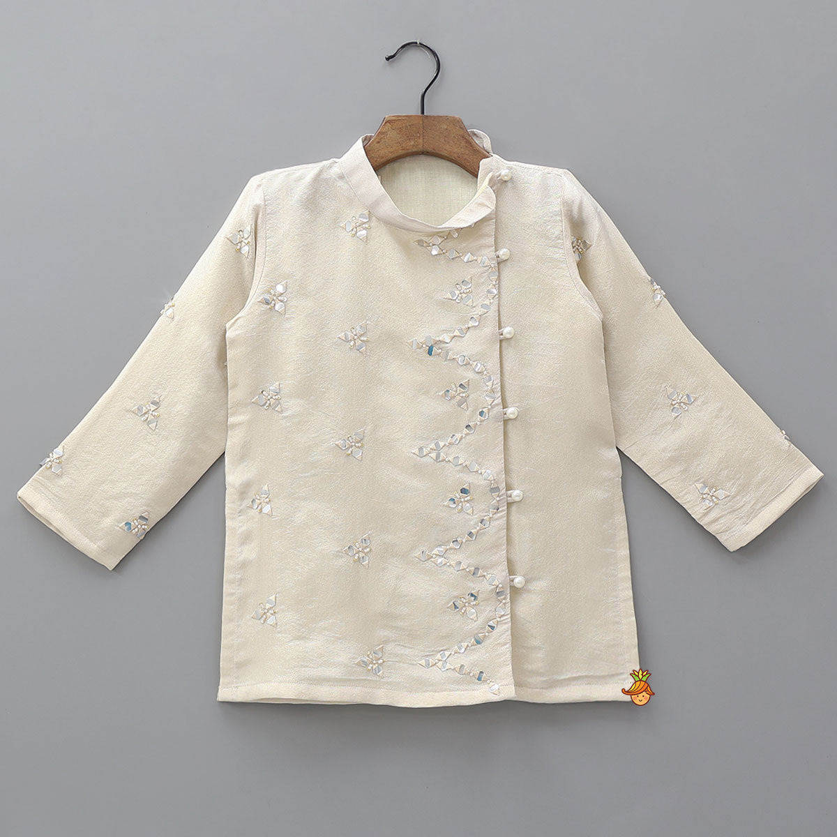 Pre Order: Faux Mirror Work Shimmery Kurta And Pyjama