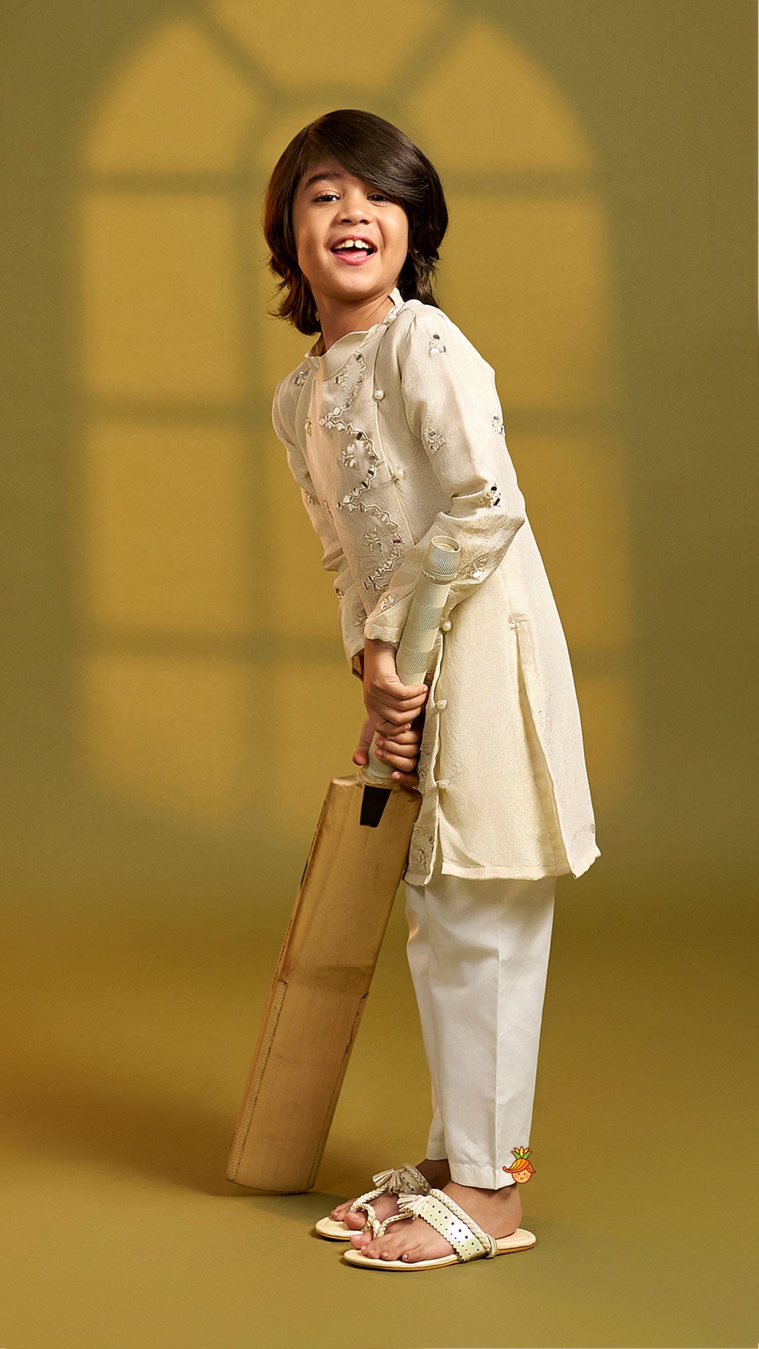Pre Order: Faux Mirror Work Shimmery Kurta And Pyjama
