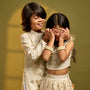 Faux Mirror Work Shimmery Kurta And Pyjama twinning model image 4
