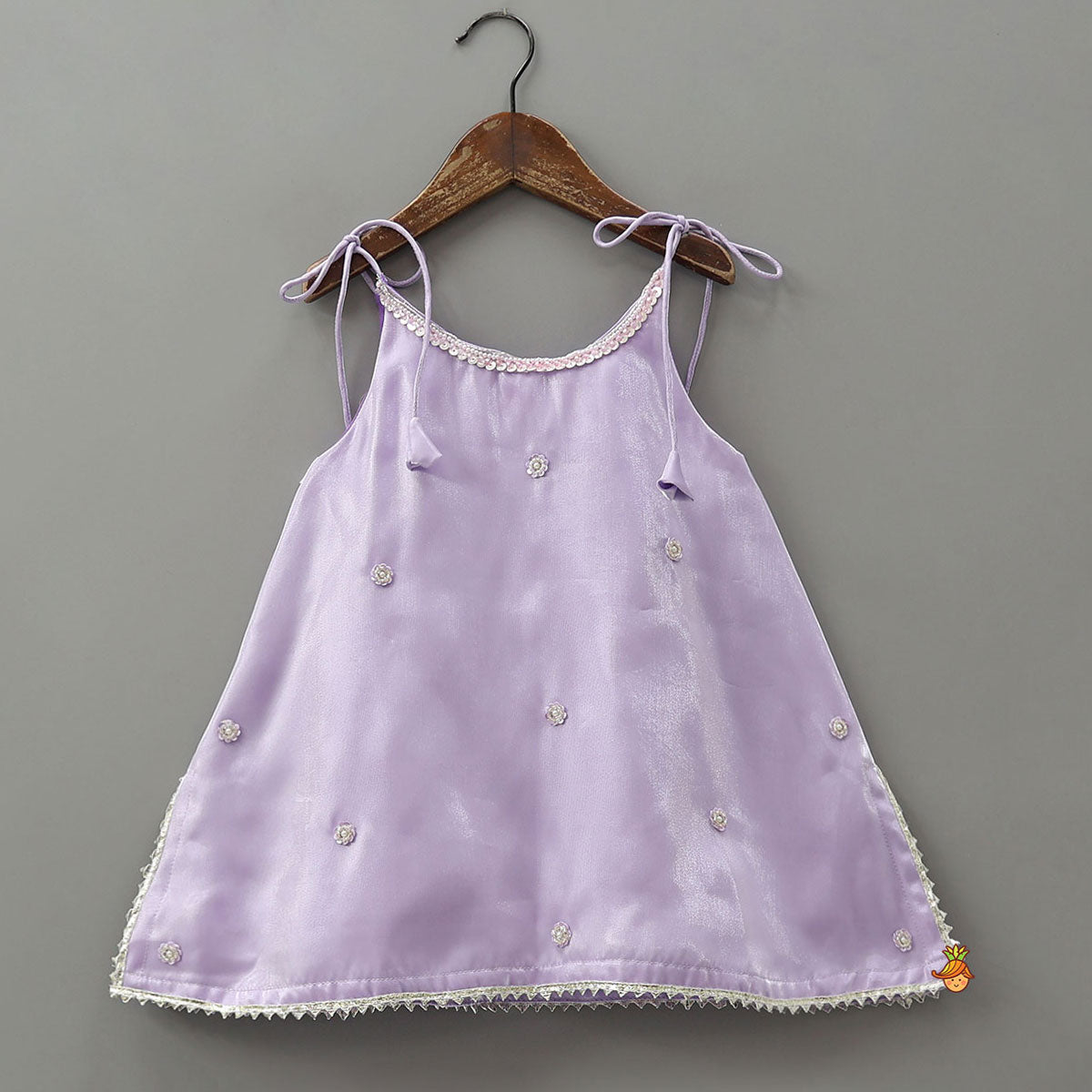 Pre Order: Sheen Elegant Kurti And Crushed Fabric Palazzo With Hair Tie
