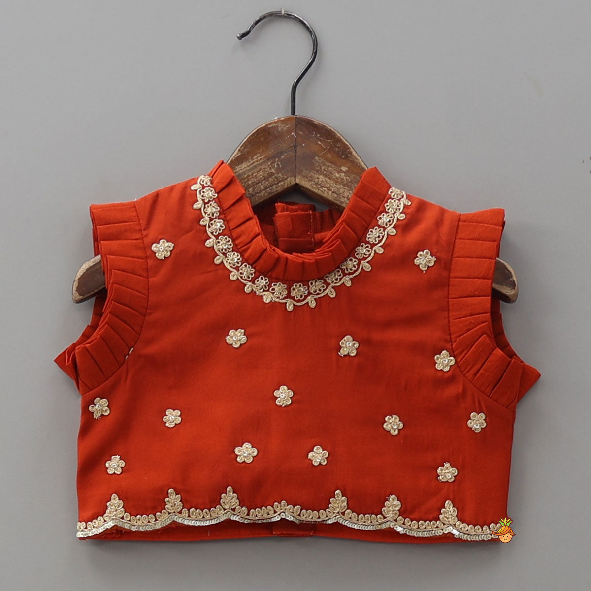 Pre Order: Exquisite Pleated Top With Lehenga And Dupatta