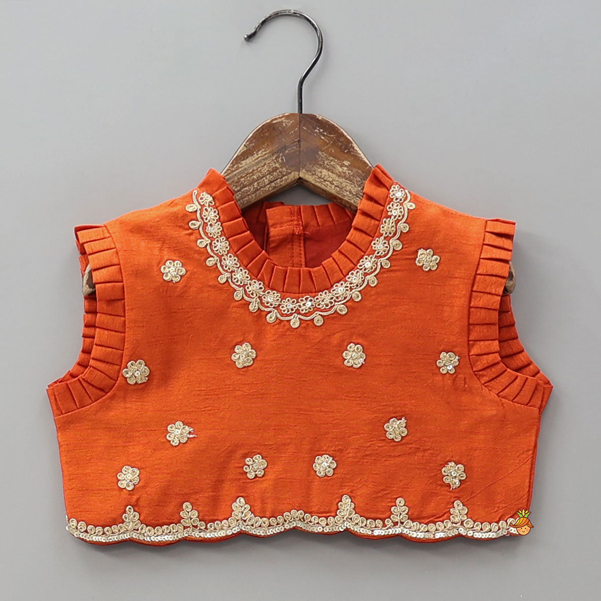 Pre Order: Exquisite Pleated Top With Lehenga And Dupatta