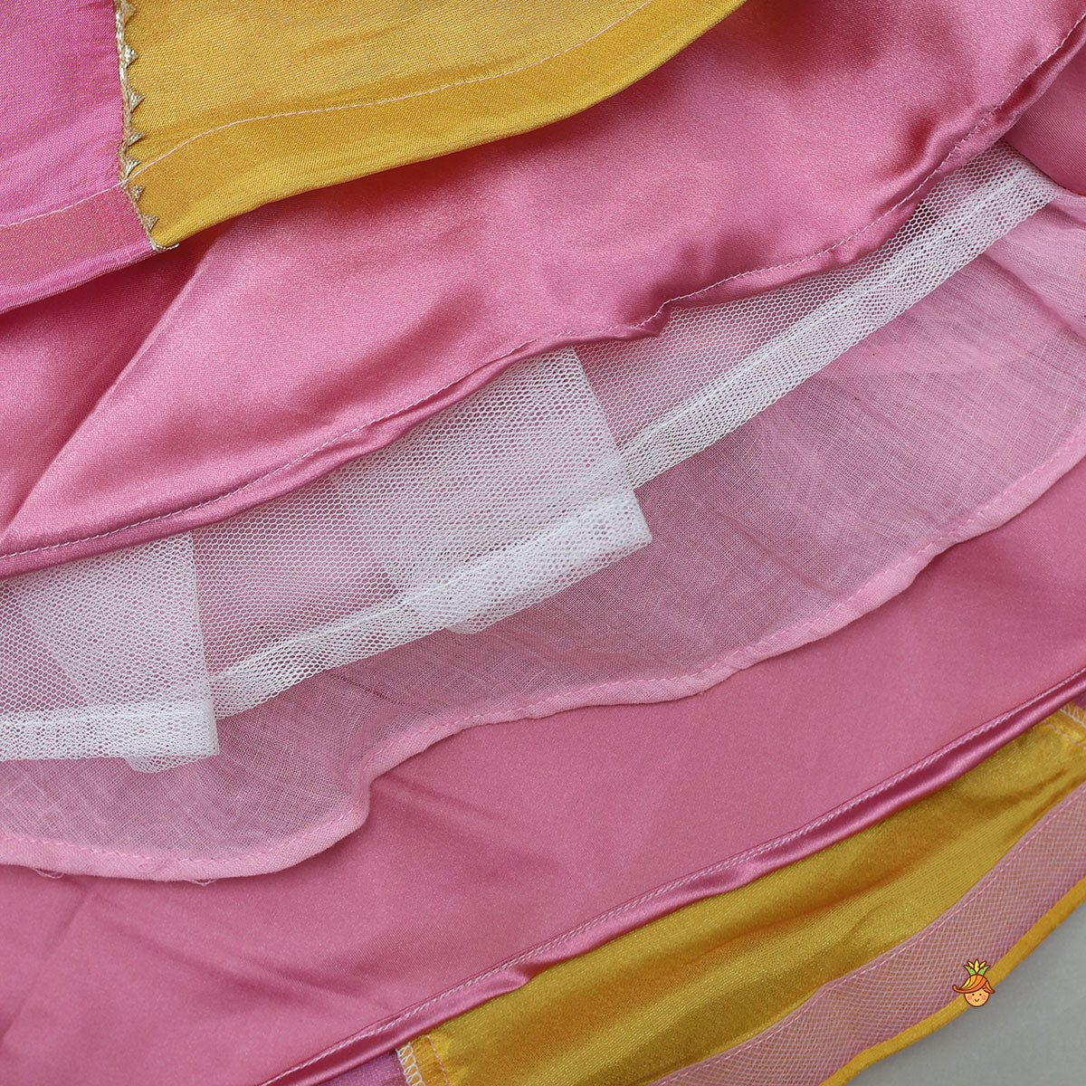 Shimmery Handcrafted Crop Top And Lehenga  With Contrasting Dupatta