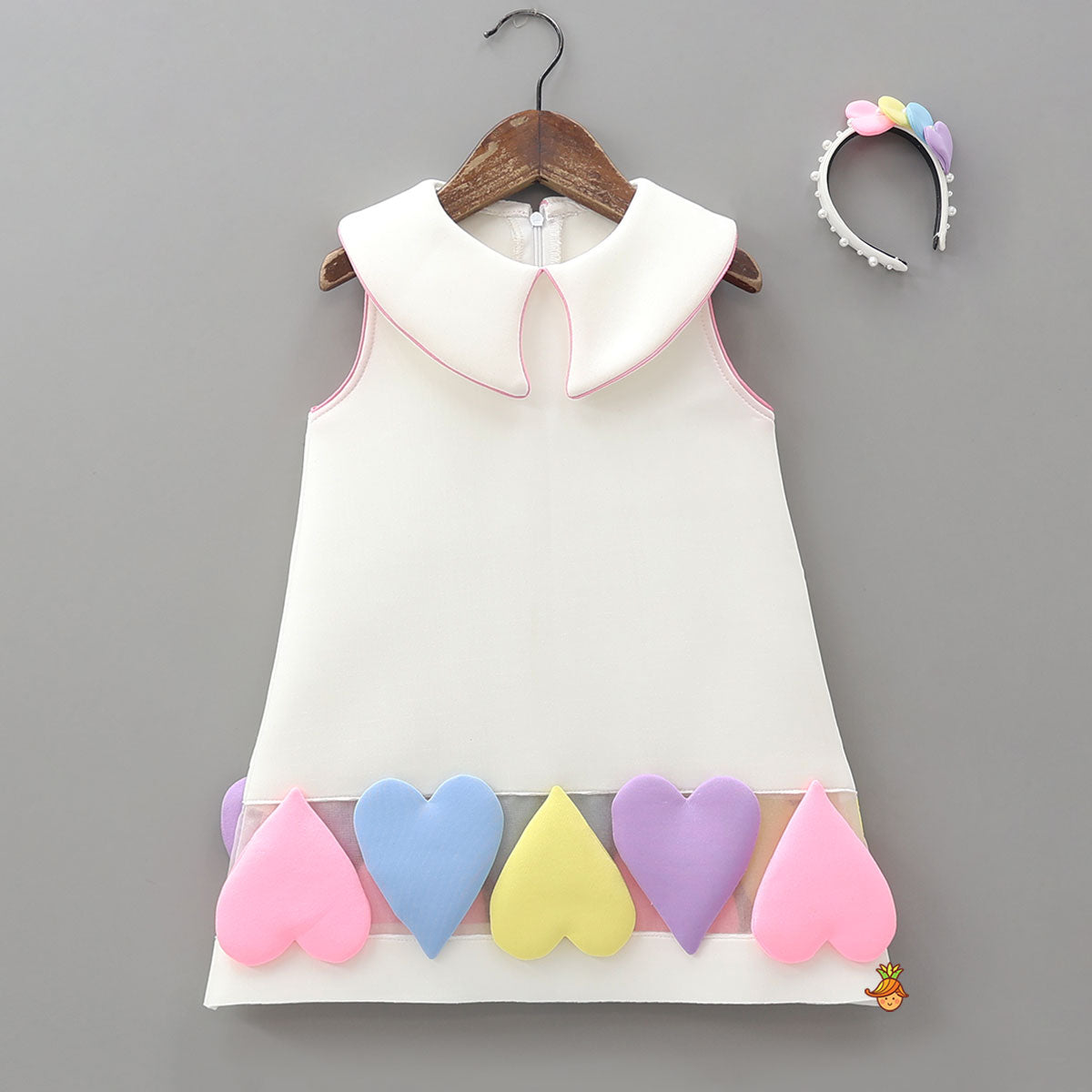 Pre Order: Pretty Pastel Hearts Dress With Headband