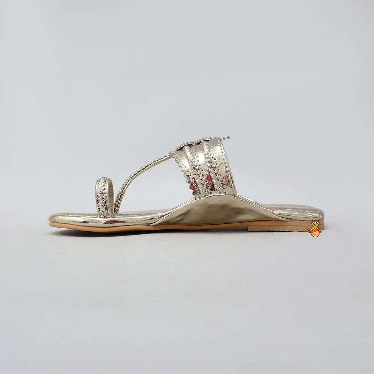 Shiny Braided Kolhapuri Flats