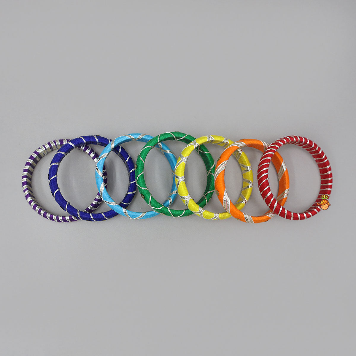 Handmade Colourful Thread Bangles With Sequin Detailing