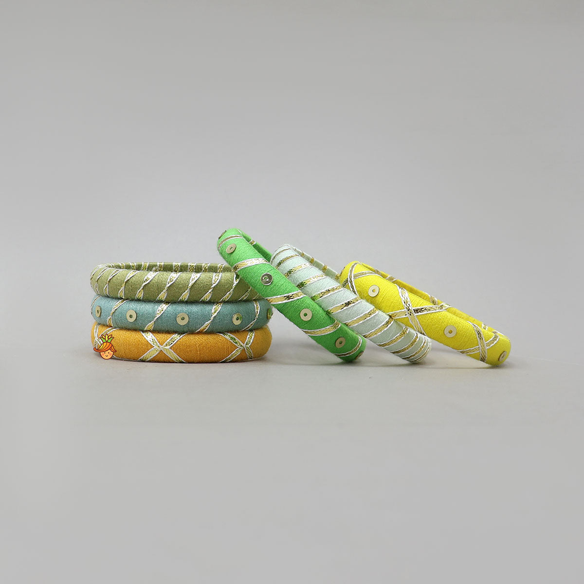 Handmade Embellished Thread Bangles