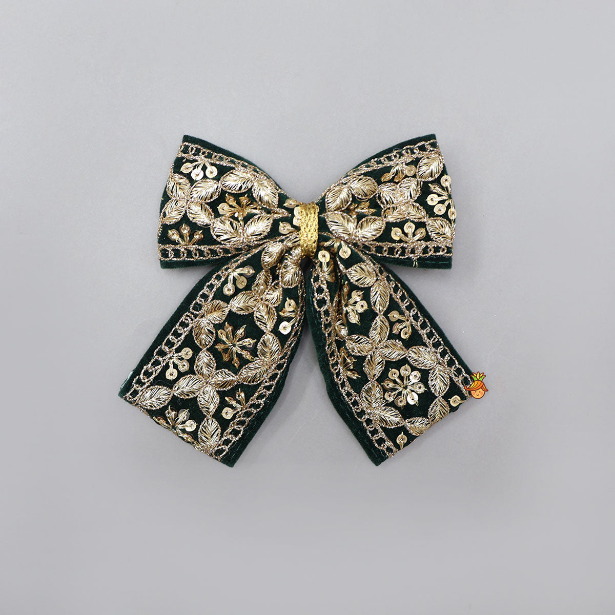 Elegant Embroidered Velvet Hair Clip