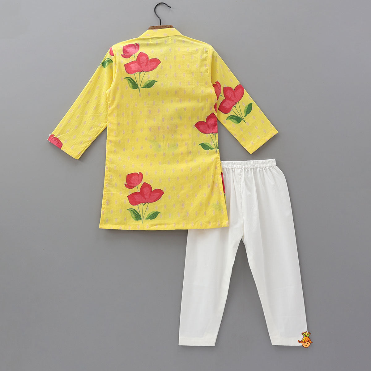 Pre Order: Asymmetric Wrap Style Kurta With Pyjama