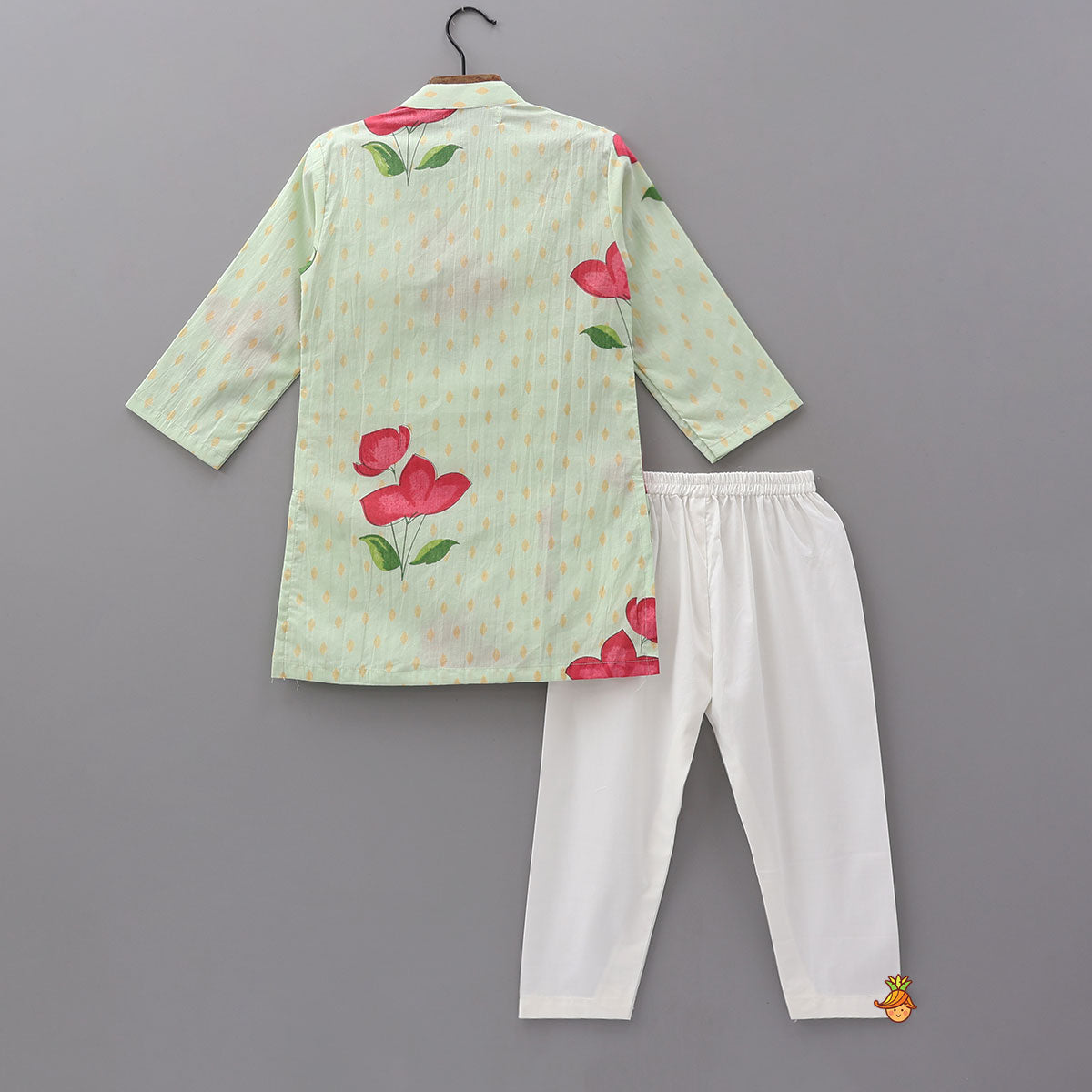 Pre Order: Asymmetric Wrap Style Kurta With Pyjama