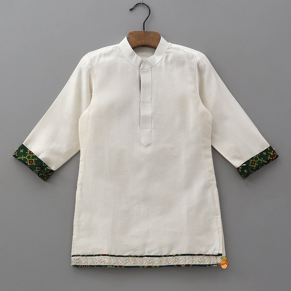 Pre Order: Ethnic Kurta With Patch Work Jacket And Pyjama