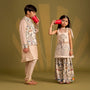 Tree Patchwork Cape With Forest Inspired Palazzo And Top twinning model image 3