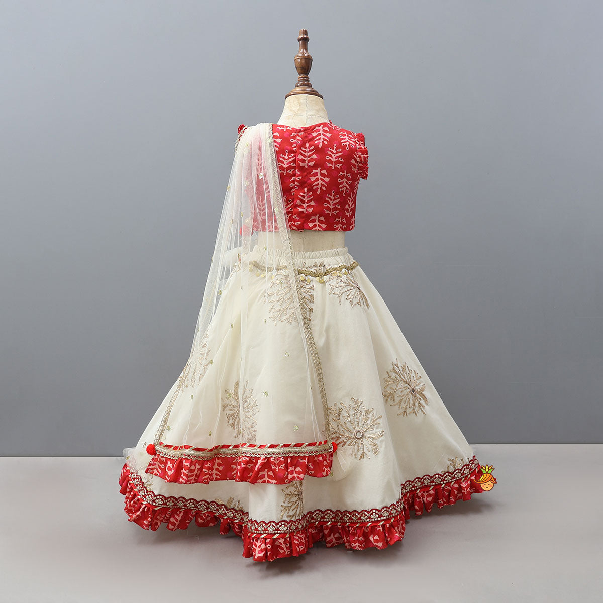 Pre Order: Elegant Drape Crop Top And Lehenga