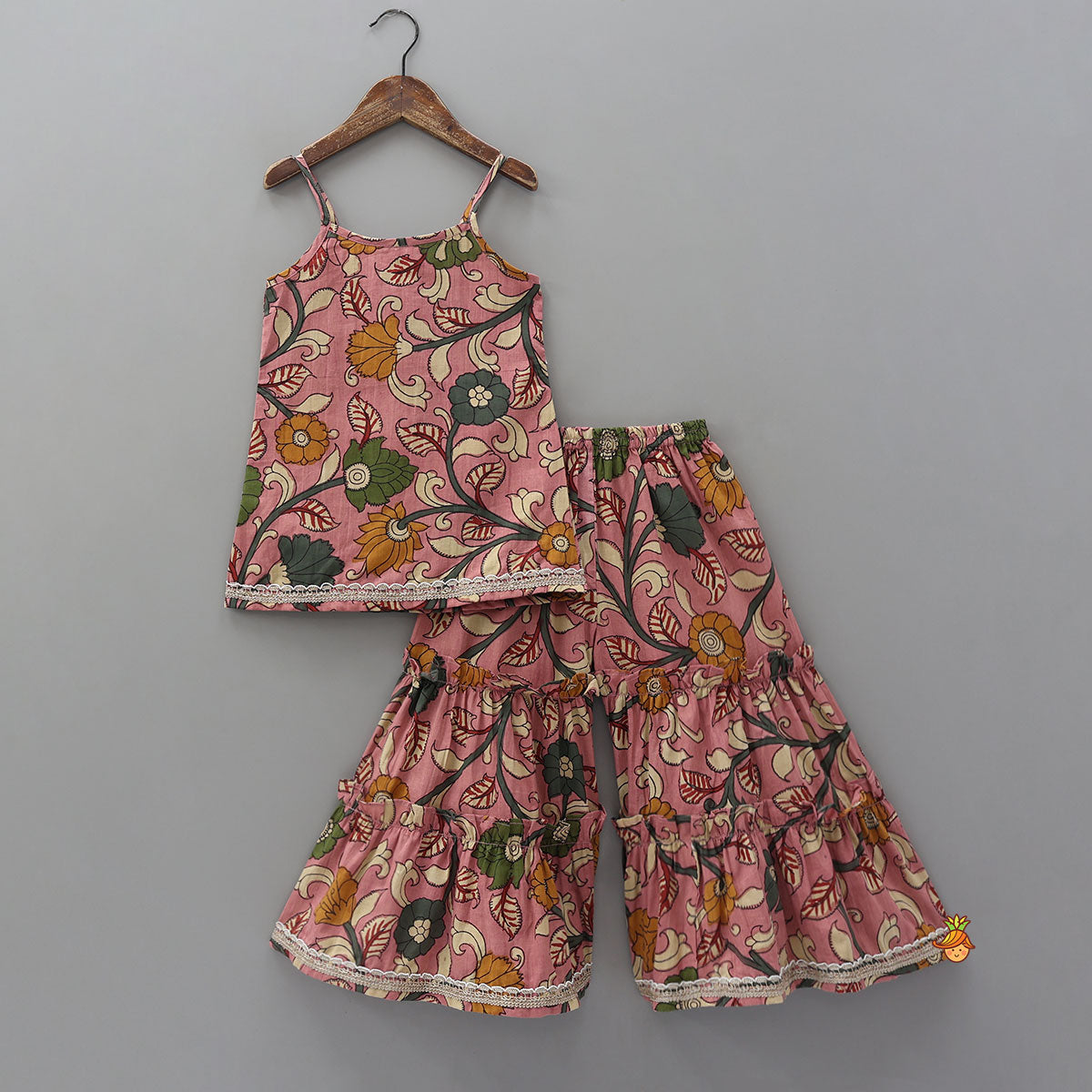 Pre Order: Kalamkari Printed Kurti With Matching Sharara