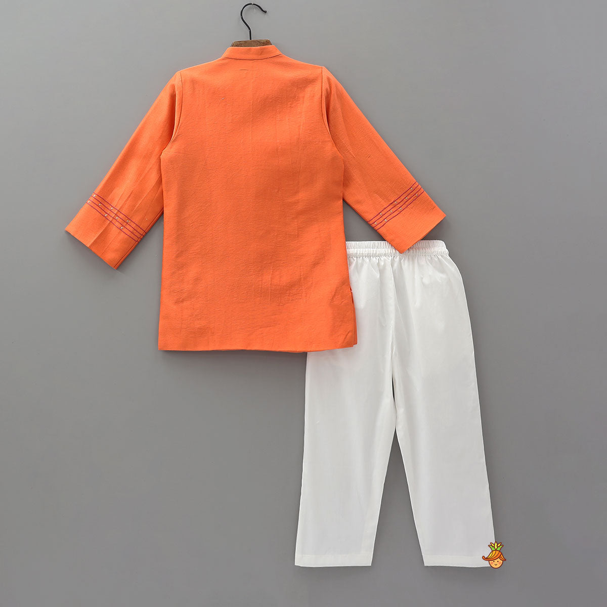 Pre Order: Layered Asymmetric Wrap Kurta With Pyjama