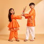 Layered Asymmetric Wrap Kurta With Pyjama twinning model image 2