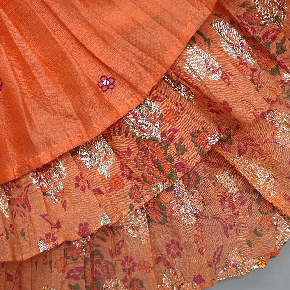 Pre Order: Floral Buti Embroidered Peplum Top With Salwar And Dupatta