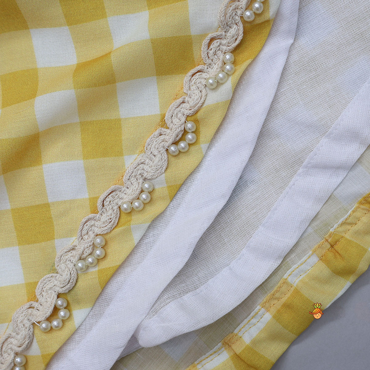 Checkered Printed Notched Collar Top With Dhoti Pant