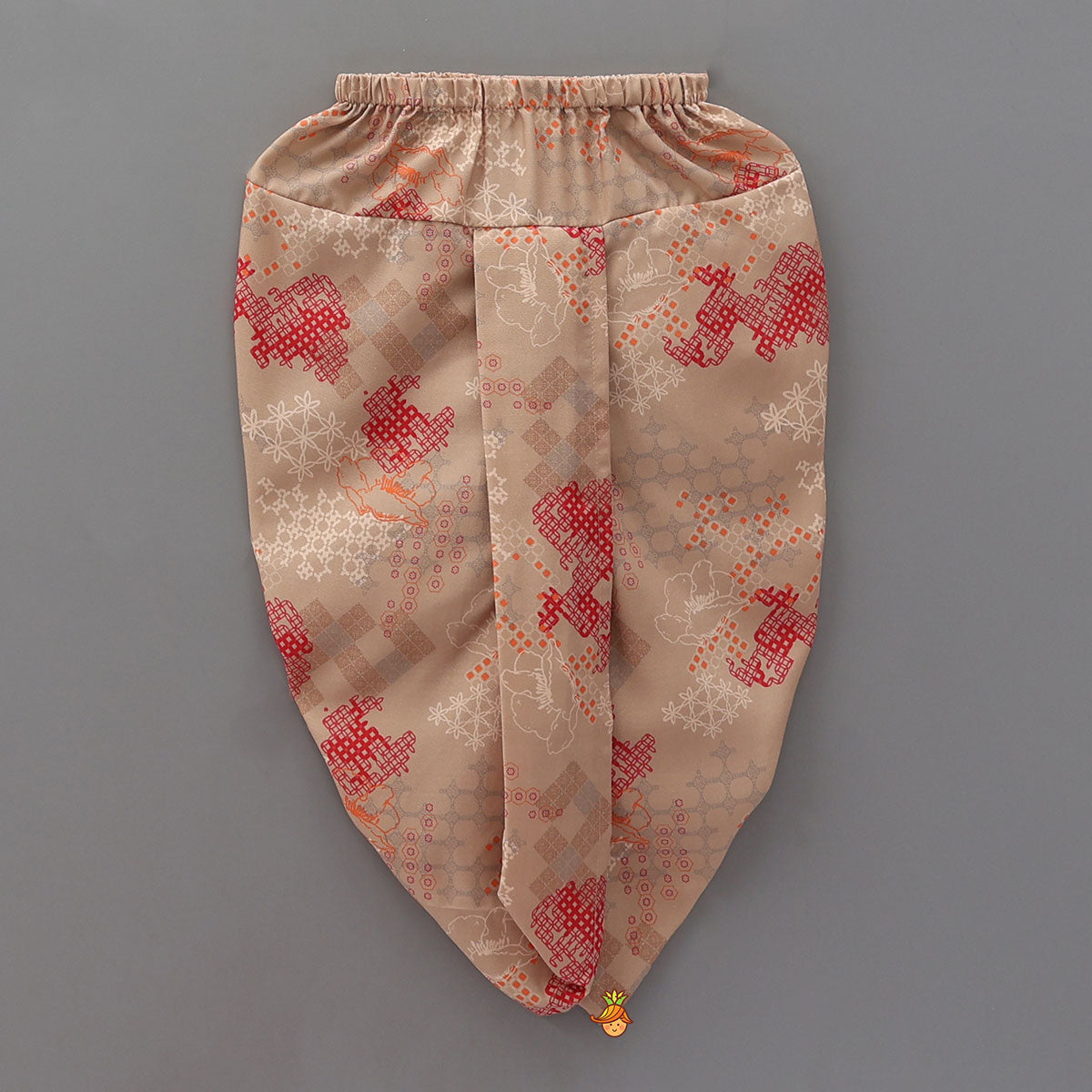 Sequin Embroidered Yoke Short Kurta And Printed Dhoti