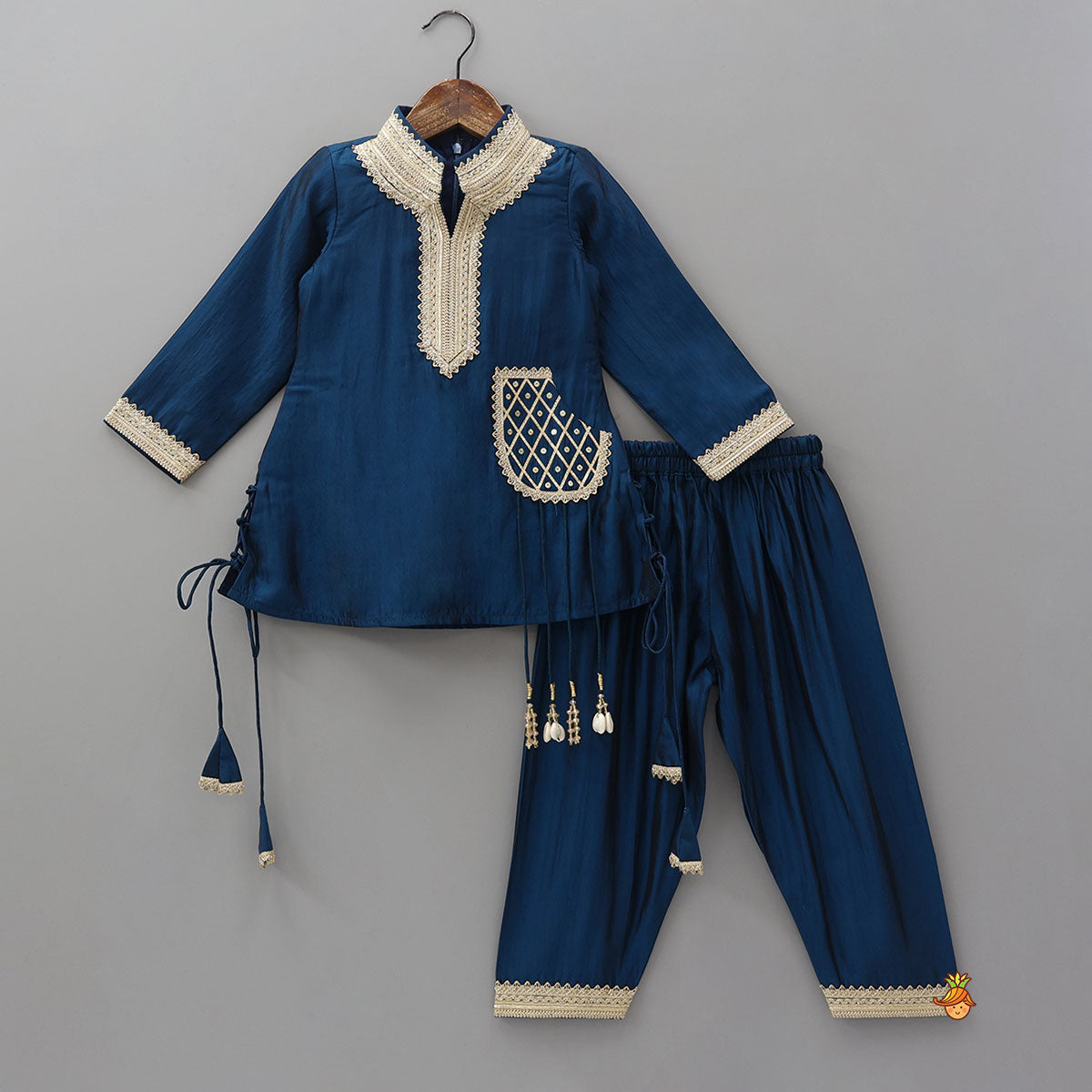 Pre Order: Royal Kurta With Farshi Salwar And Dupatta