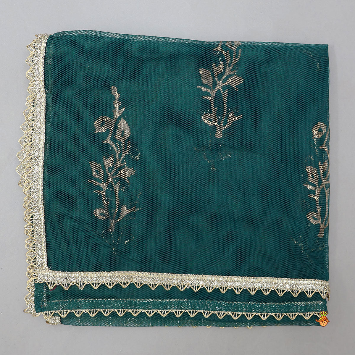 Pre Order: Elegant Lace Detailed Kurta With Farshi Salwar And Dupatta