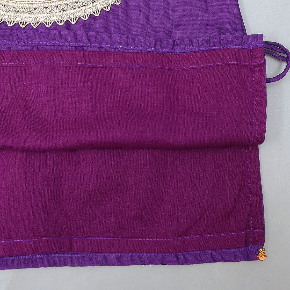 Pre Order: Lace Detailed Kurta With Farshi Salwar And Dupatta