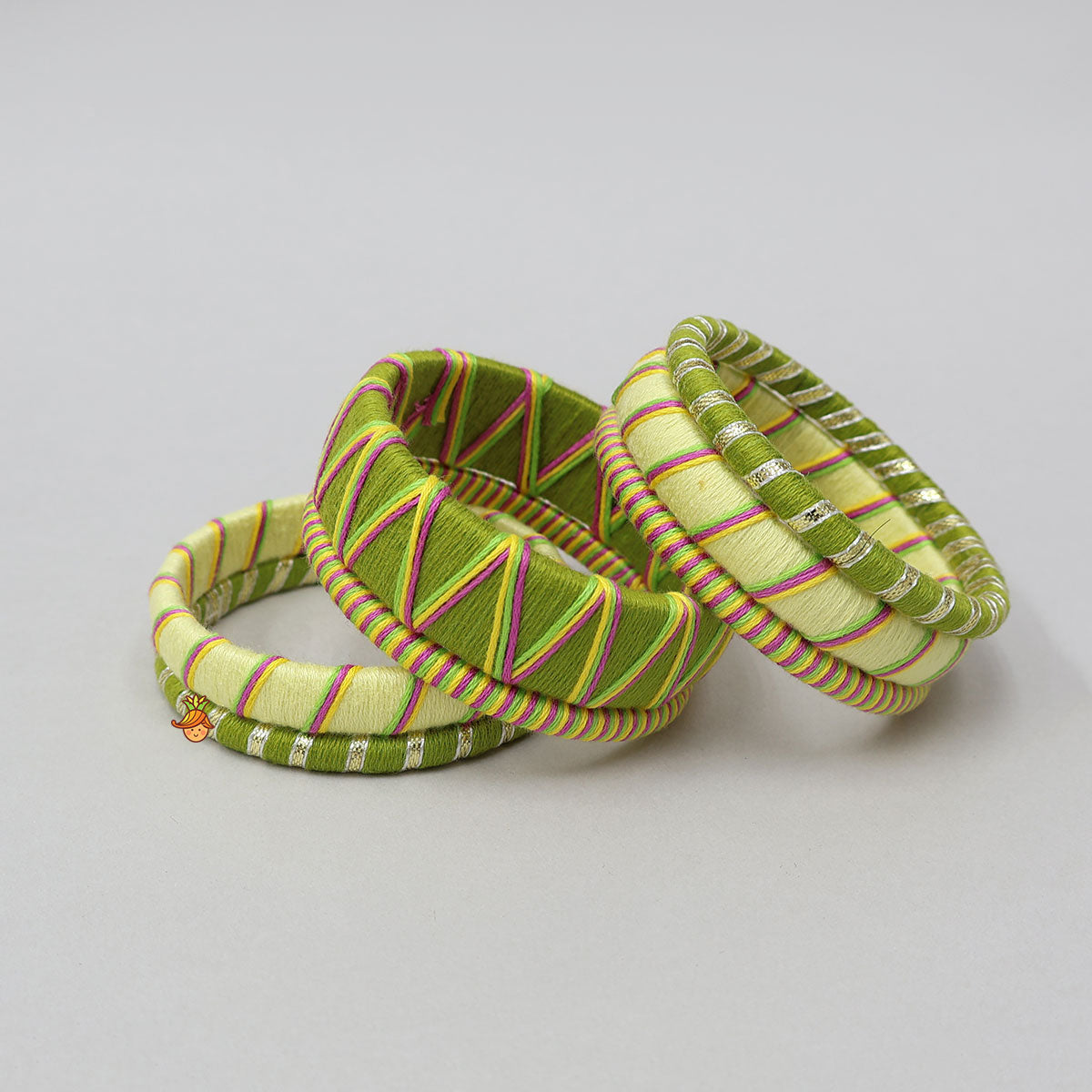 Thread Wrapped Bangles - Set Of 7