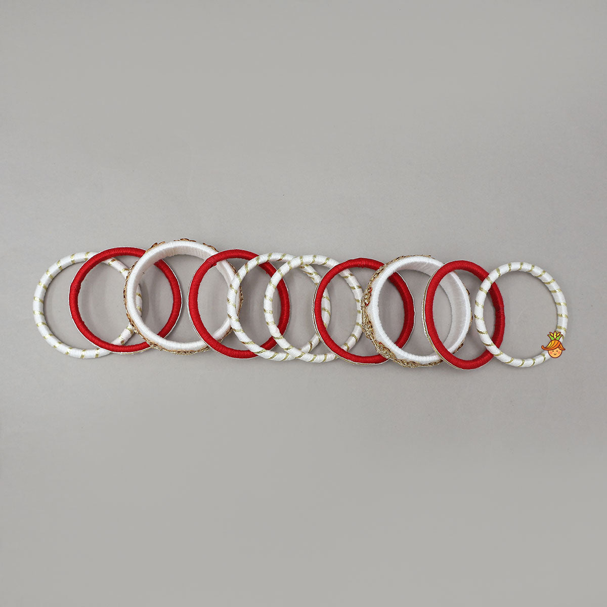 Floral Sequin And Thread Work Bangles