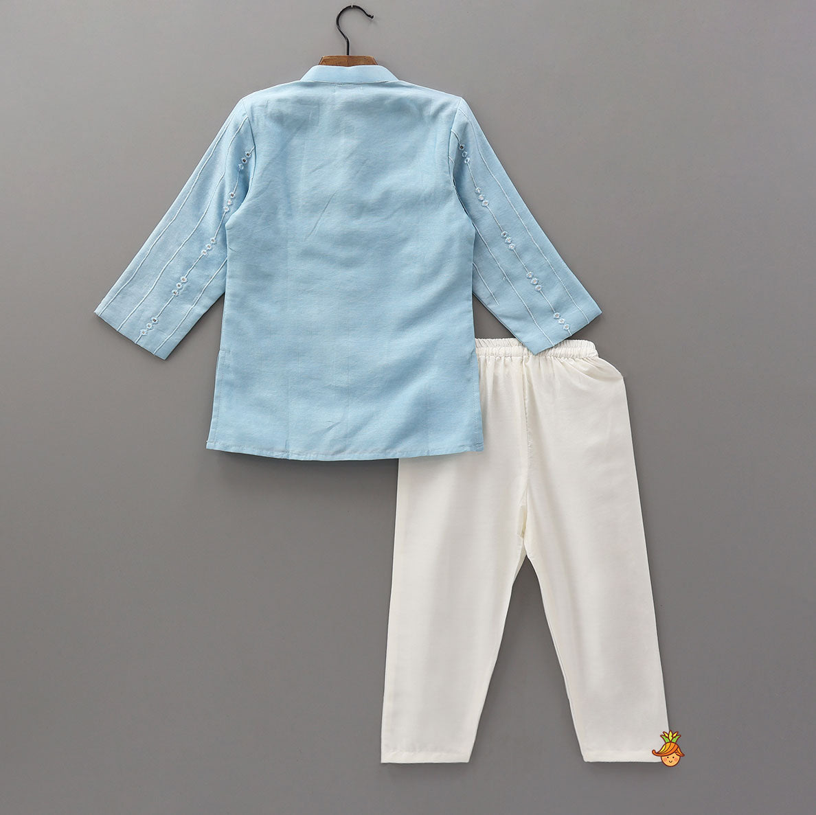 Pre Order: Faux Mirror Embroidered Kurta And Pyjama