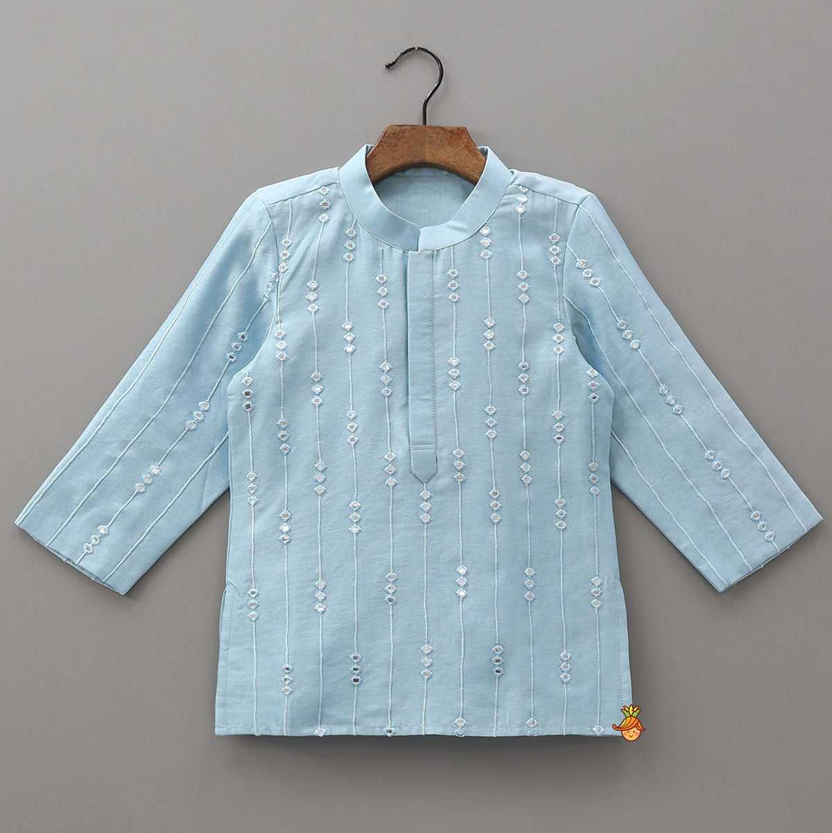 Pre Order: Faux Mirror Embroidered Kurta And Pyjama