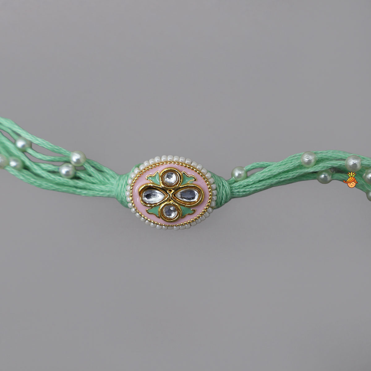 Cotton Thread Rakhi With Beautiful Charm