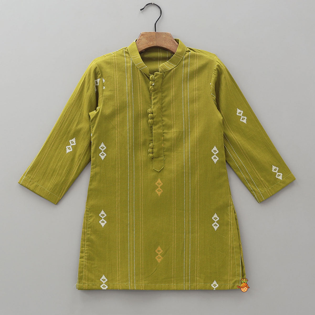 Pre Order: Printed Front Placket Kurta And Pyjama