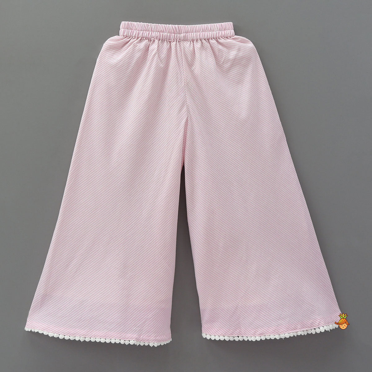 Striped Front Slit Top And Palazzo