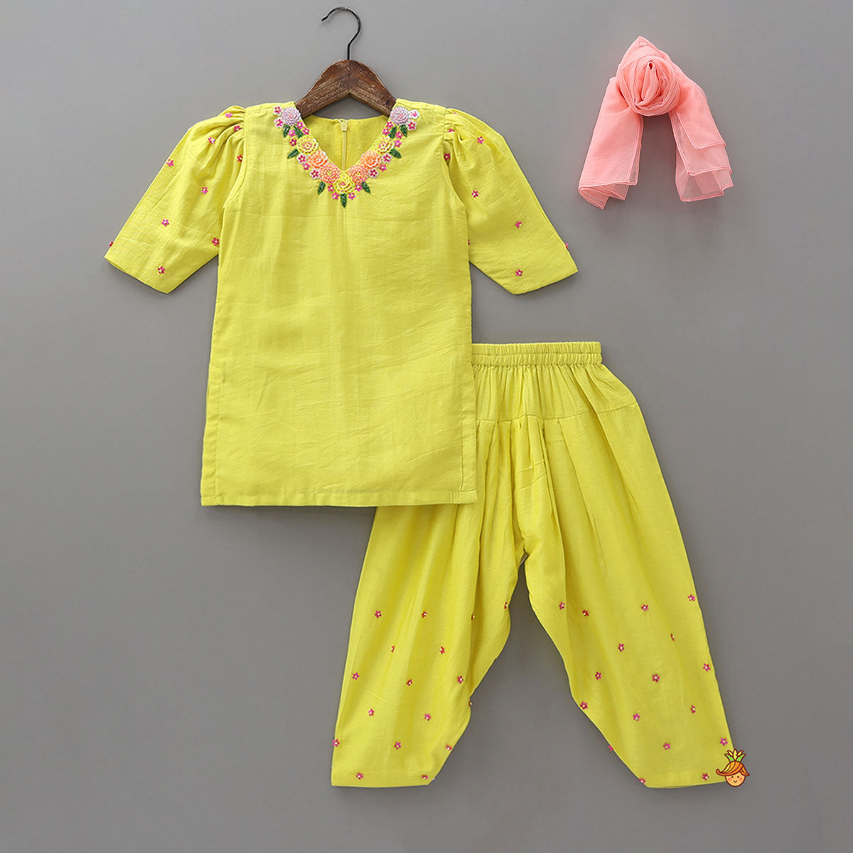 Pre Order: Handcrafted Kurti With Salwar And Dupatta