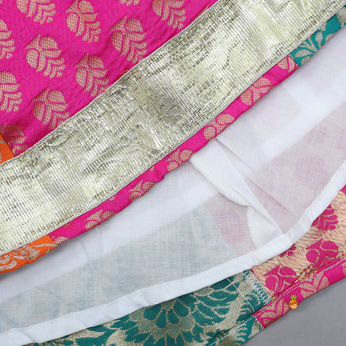 Sleeveless Top And Multicolour Lehenga With Dupatta