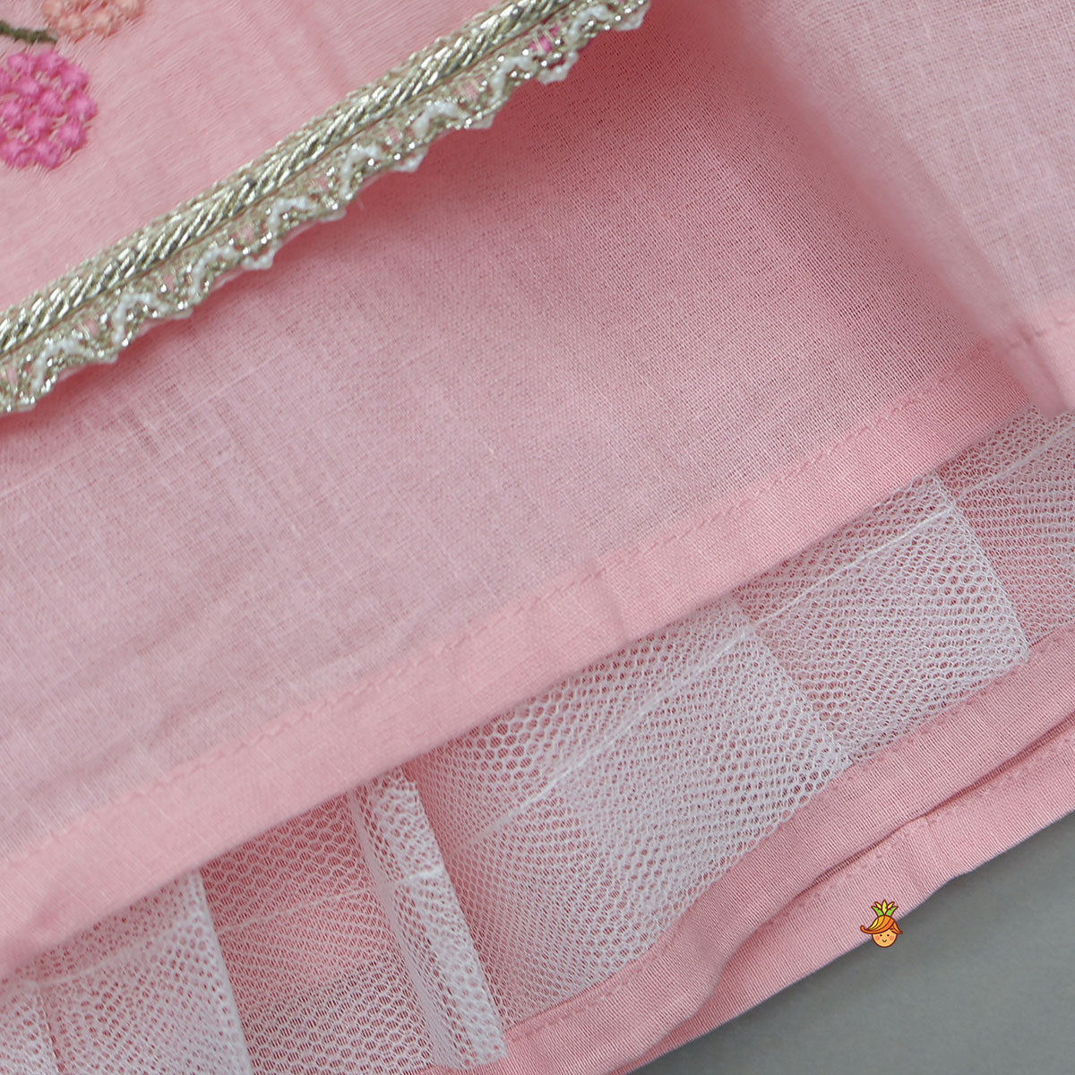 Pre Order: Thread Embroidered Crop Top And Lehenga