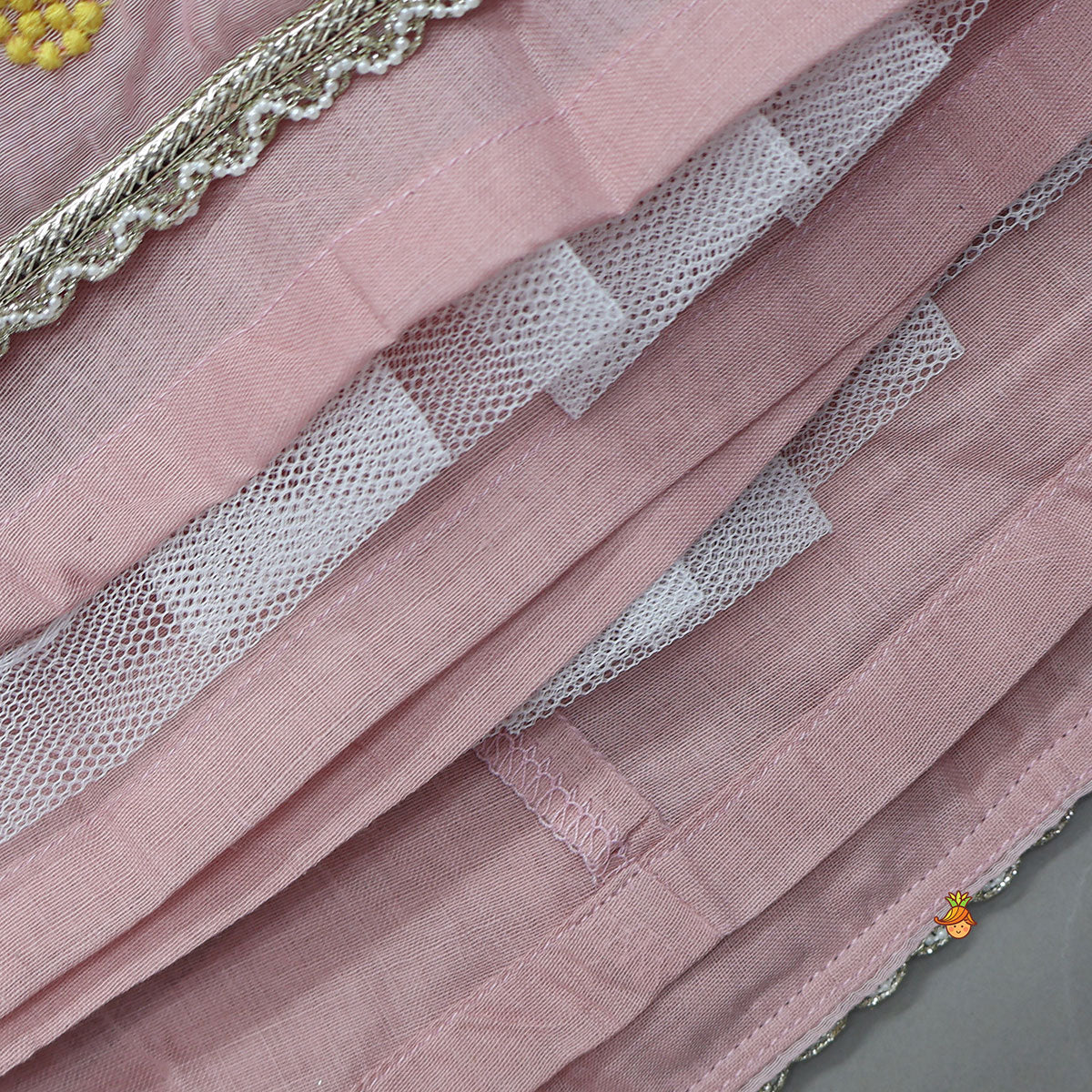 Pre Order: Thread Embroidered Crop Top And Lehenga