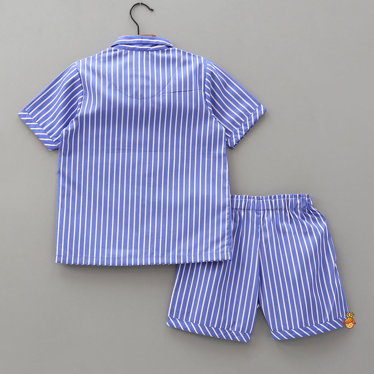 Pre Order: Classic Striped Top And Shorts Sleepwear Set