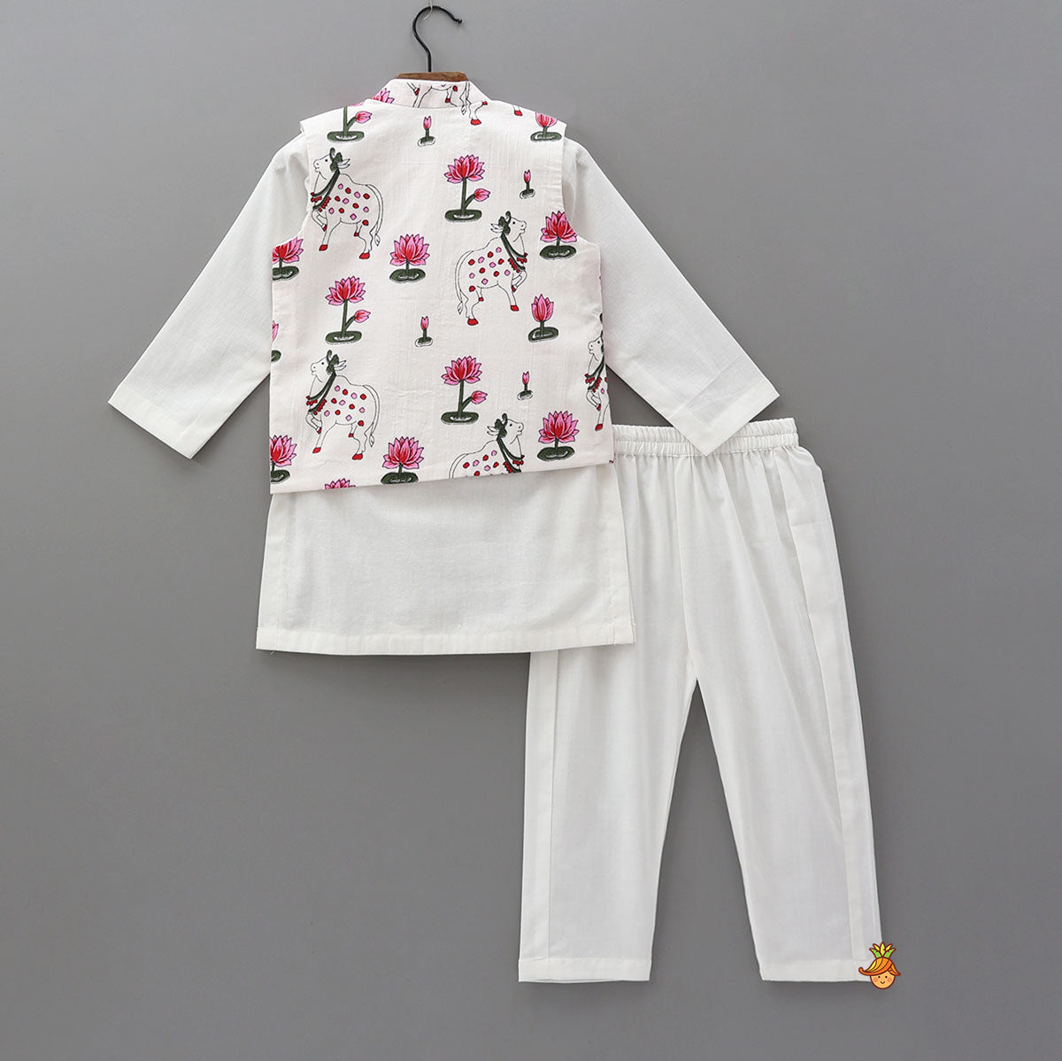 Pre Order: Kurta With Asymmetric Jacket And Pyjama