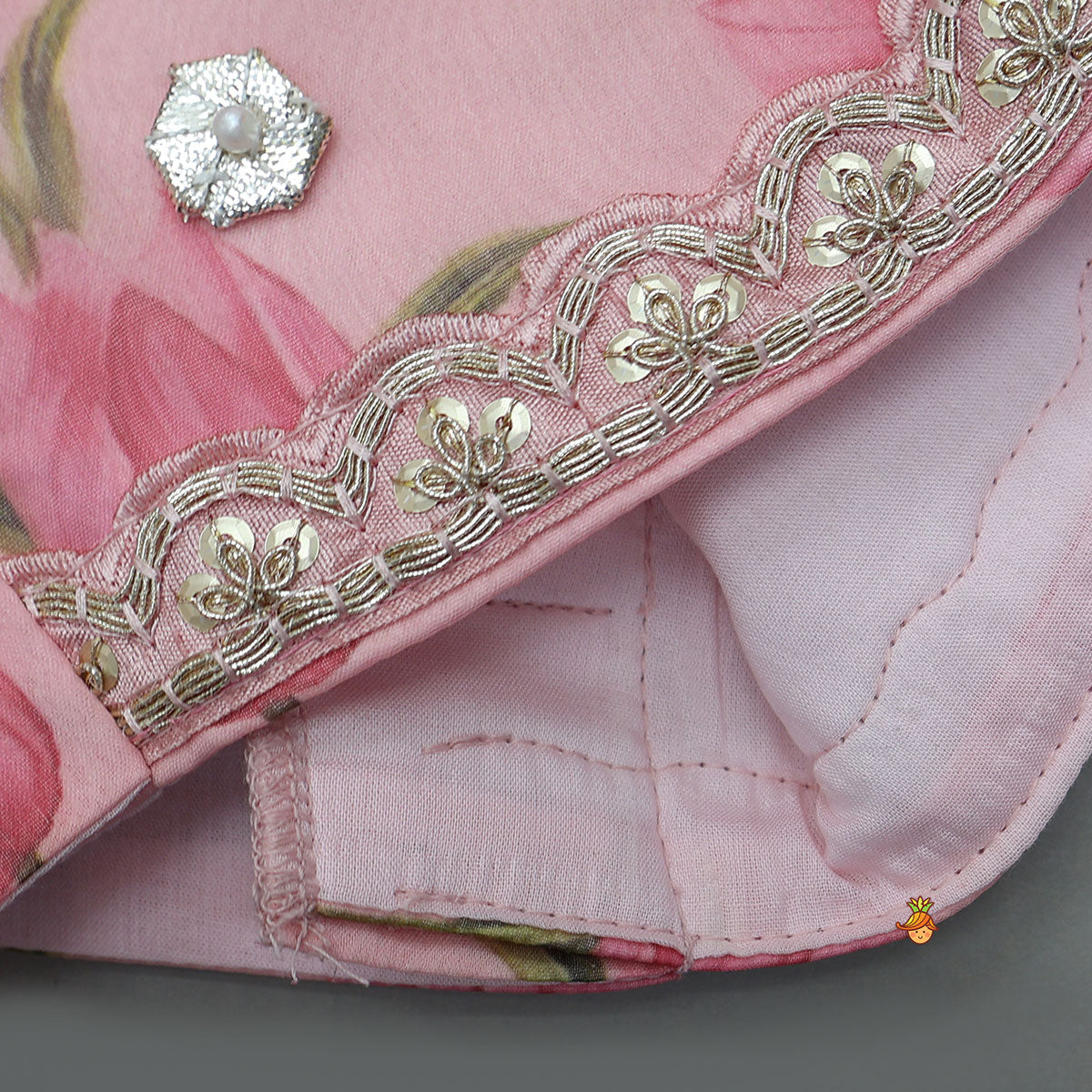 Pre Order: Floral Printed Crop Top And Lehenga With Matching Dupatta